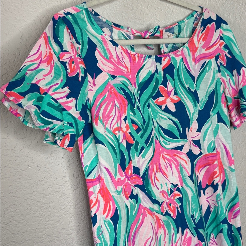 Lilly Pulitzer Mellorie Dress in Mr Peacock Dream A Little Dream Sz Medium - Picture 5 of 8